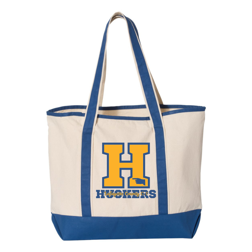 LARGE PRINTED CANVAS TOTE