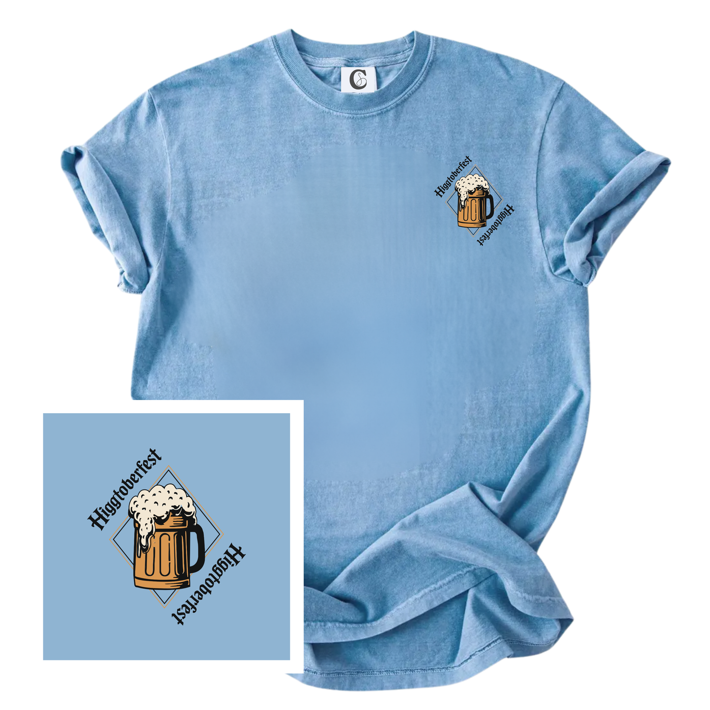 HIGGTOBERFEST 2 SIDED TEE | WASHED DENIM