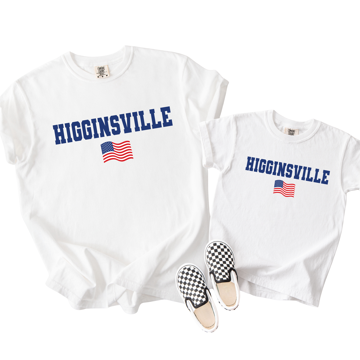 HIGGINSVILLE FLAG TEE | WHITE