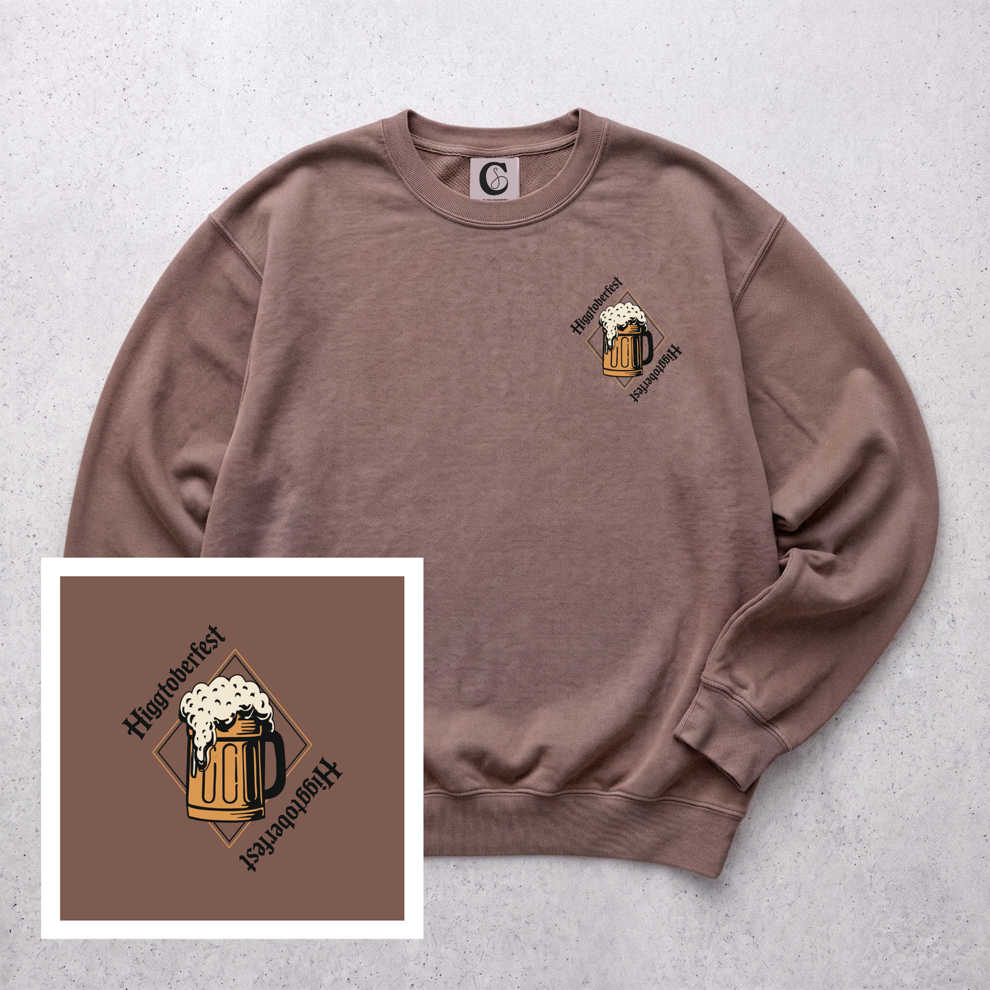 2 SIDED LOGO SWEATSHIRT | ESPRESSO