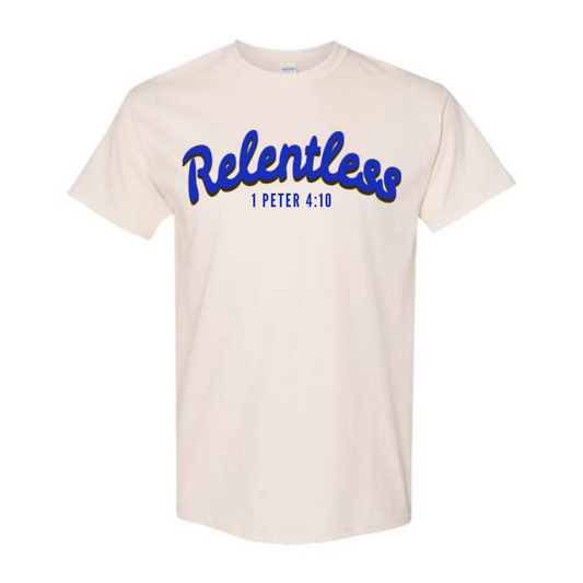 BASIC SCRIPT CREAM TEE | YOUTH TO ADULT | RELENTLESS