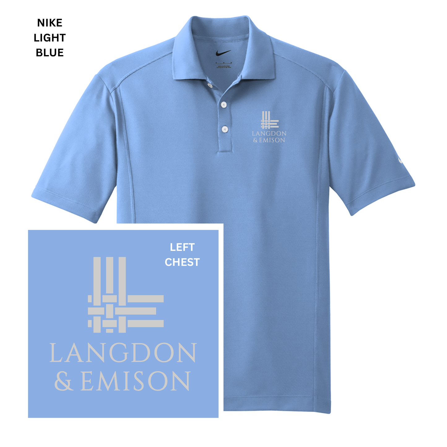LEFT CHEST LOGO MEN'S POLO | NIKE | LIGHT BLUE