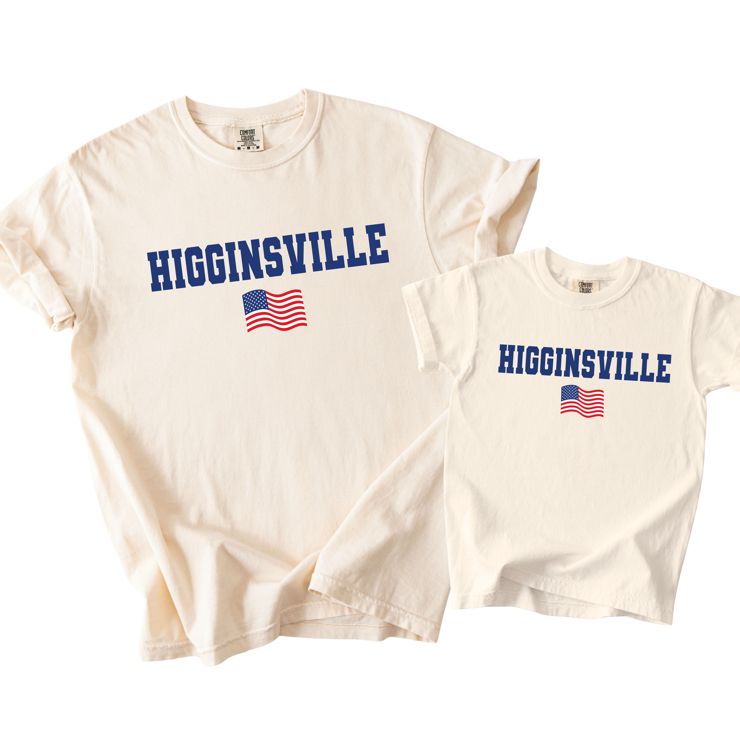 HIGGINSVILLE FLAG TEE | CREAM