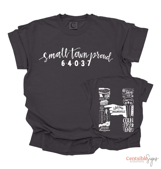SMALL TOWN PROUD TEE | GRAPHITE