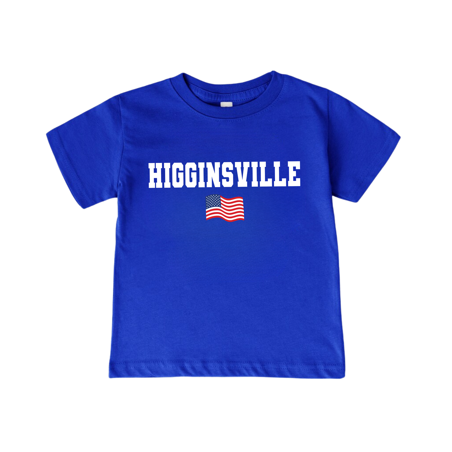 HIGGINSVILLE FLAG TEE | BLUE