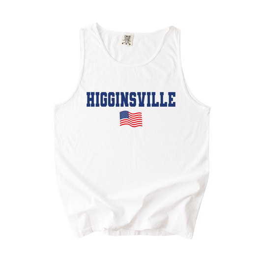 HIGGINSVILLE FLAG TANK | WHITE